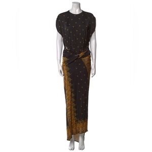Paco Rabanne Black and Gold Maxi Dress